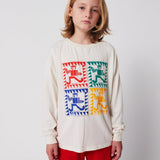 Bobo Choses Rainbow Mr Pencil Maglietta a maniche lunghe Offwhite