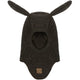 Mikk-Line Passamontagna in lana con orecchie da coniglio Wool Fullface Bunny Ears Dark Brown Melange