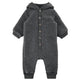 Mikk line Tuta baby con cappuccio in lana merino Antracite Melange