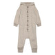 Mikk line Tuta baby con cappuccio in lana merino Melange Offwhite