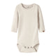 Lil' Atelier Body neonato a maniche lunghe a costine Turtledove