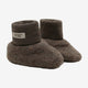 Huttelihut Scarpine da neonato in lana merino Brown Melange