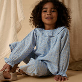 Lil' Atelier Camicetta da bambina con volant Blu Zen NMFTESSIE