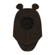 Huttelihut Passamontagna bimbo in lana con orecchie Dark Brown Melange