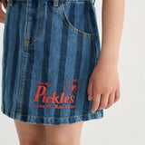 Bobo Choses Gonna di jeans per bambina a righe Pickles the Dog