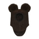 Huttelihut Passamontagna da bambino con pon pon in alpaca Dark Brown Melange