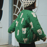 Konges Slojd bomber da bambino Juno stampato Dot miao verde