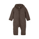 Huttelihut Tuta neonato in lana merino con cappuccio, Braun Melange