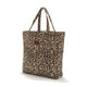La Millou Borsa shopper Borsa Ortalion trapuntata con tasca Leopard Cream