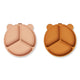 Liewood Piatti in silicone con ventosa e divisori Stacy Set da 2 Mustard / Tuscany Rose Mix
