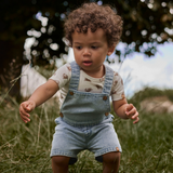 Lil' Atelier Salopette da bambino in denim, sciolta, media, blu denim, NBMFUNDA