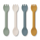 Liewood Posate in silicone - cucchiaio/forchetta 2in1 4pak Faune verde multi mix